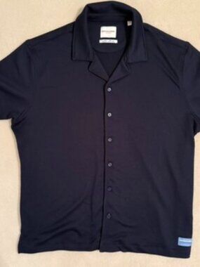 XL Scotch & Soda textured navy SS button down